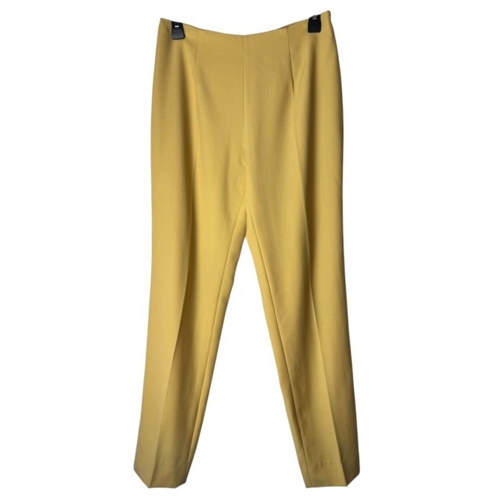 Biella Collezioni Pants Women 6‎ Yellow Wool Tapered Leg Dress Pants Trousers